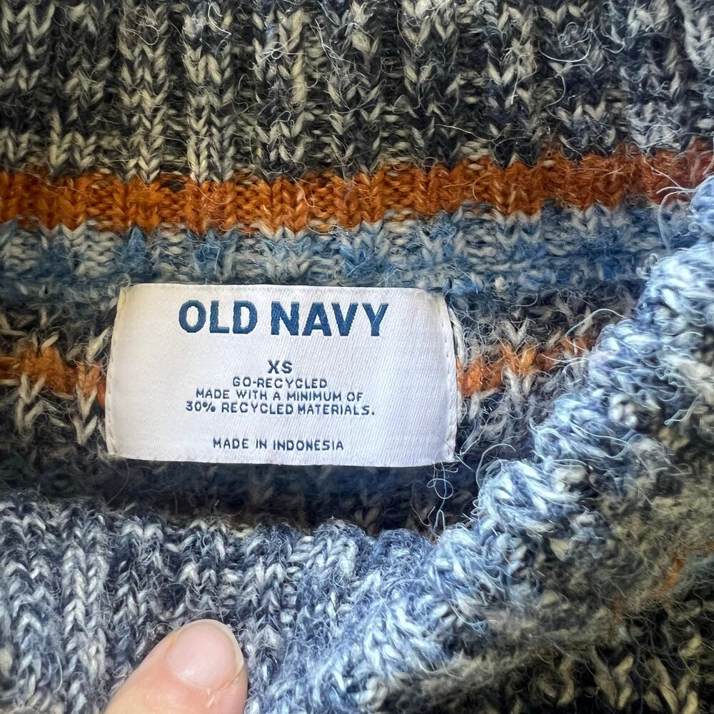 Old Navy Women’s XS Long Sleeve Stripped Mock Neck Cropped Sweater Preppy Warm - Picture 10 of 10